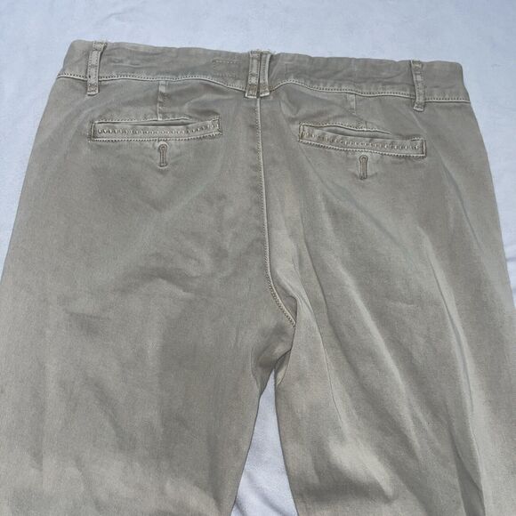 Pilcro Pants Womens 27 Hyphen Chino Mid Rise Tan Pockets Stretchy Slim Tapered - Picture 9 of 11